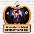 Custom October Birthday Door Sign, Queens Are Born In October Gifts, Halloween Door Sign