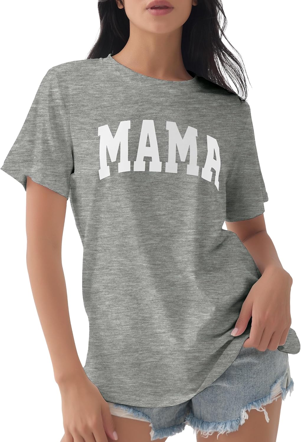 GGOV Mama Shirt Mom Letter Print Tops Mother's Day Shirts Gift Casual Tee Loose Fit Short Sleeve T Shirts