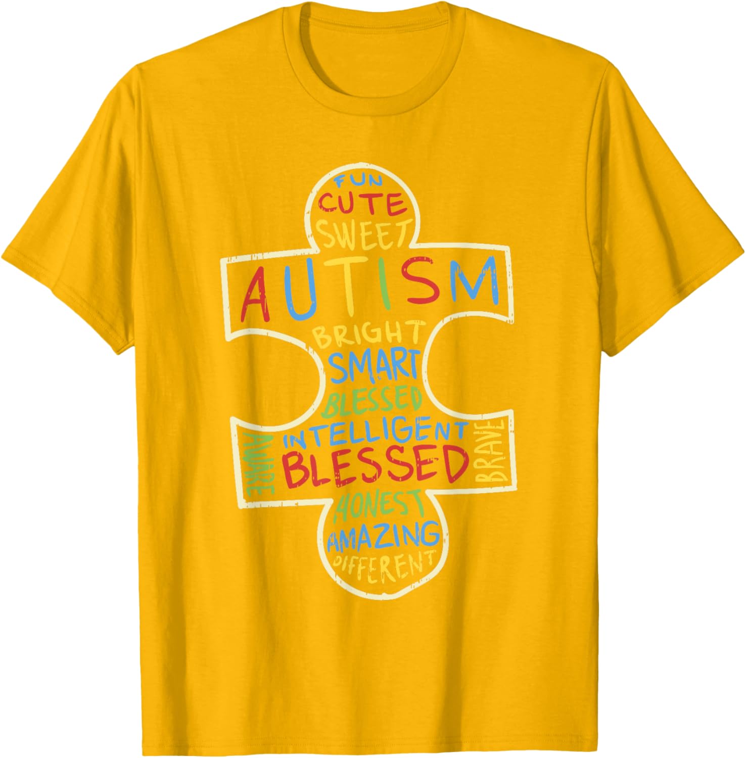 Autism Awareness Shirt Puzzle Piece Words Autistic Gift