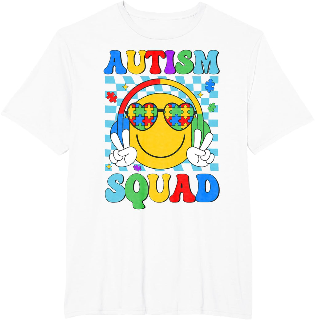 Autism Awareness Autism Squad Support Smile Face Women Men