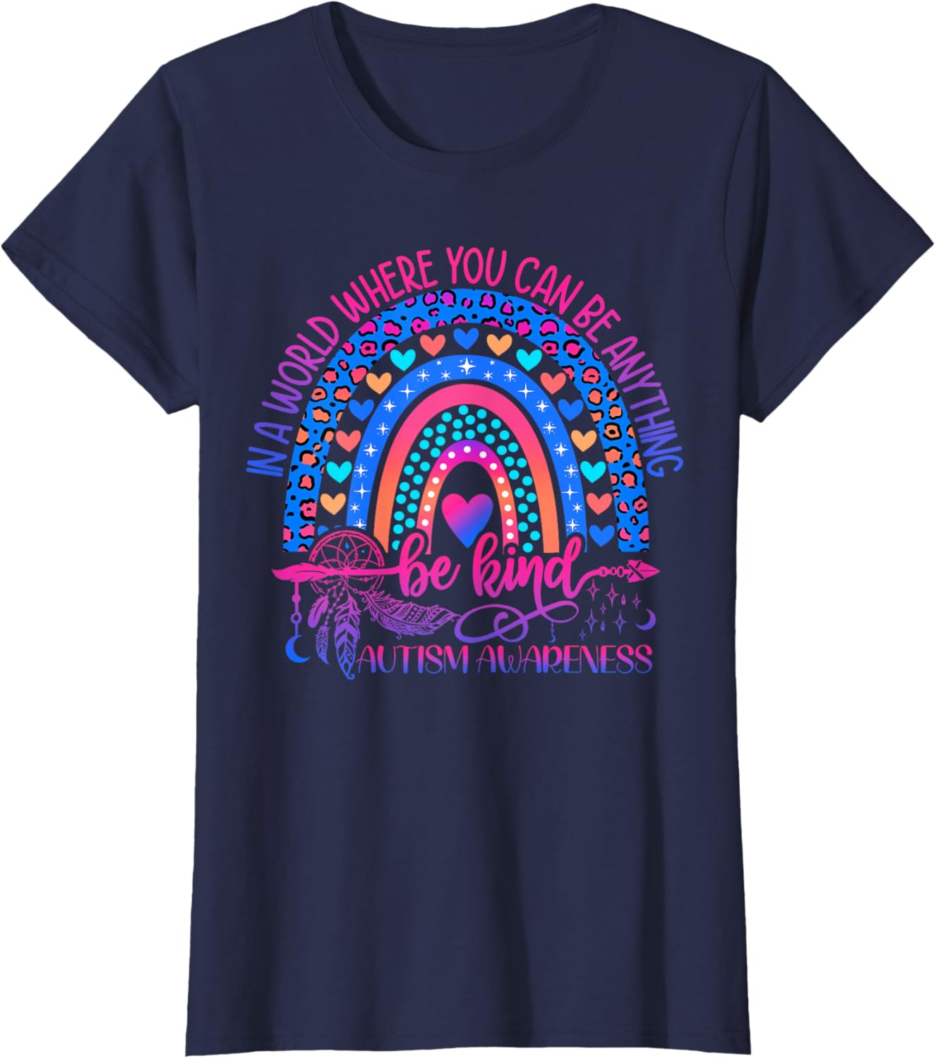 Autism Awareness Be Kind Leopard Rainbow Choose Kindness