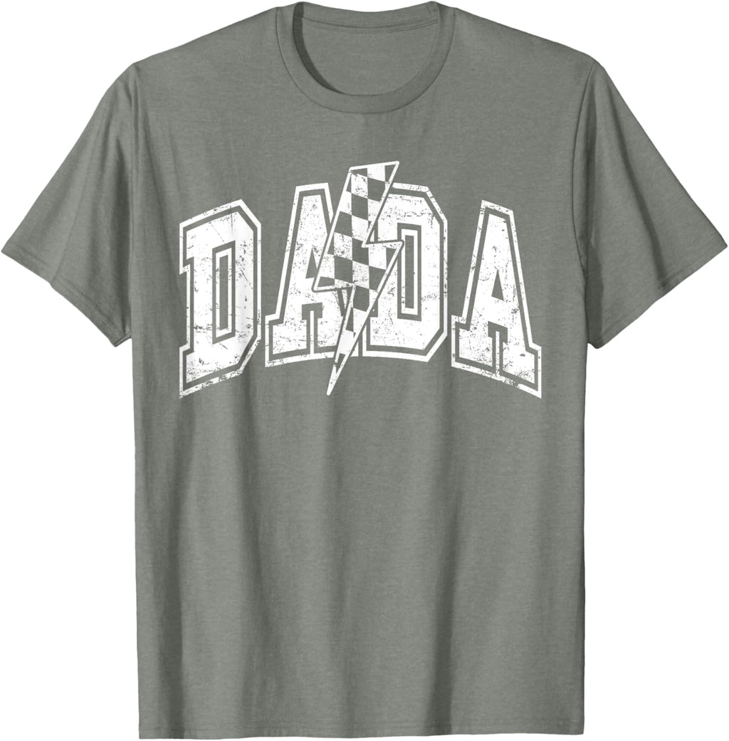 Dada Lightning Bolt Checkered Varsity Dad Men Father's Day