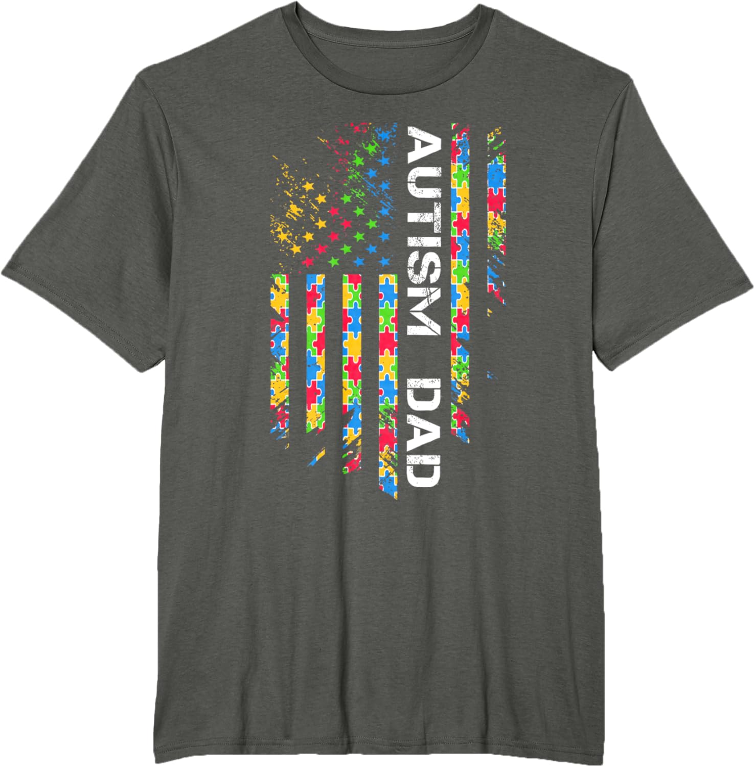 Autism Dad Awareness American Flag USA
