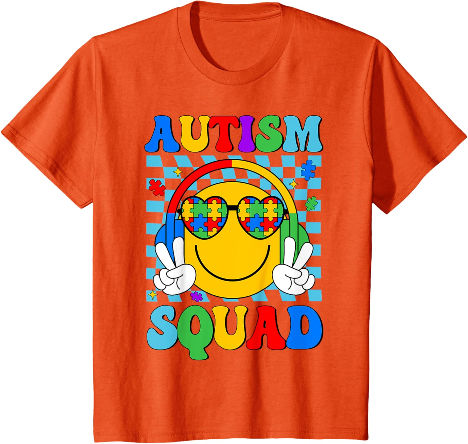 Autism Awareness Autism Squad Support Smile Face Women Men