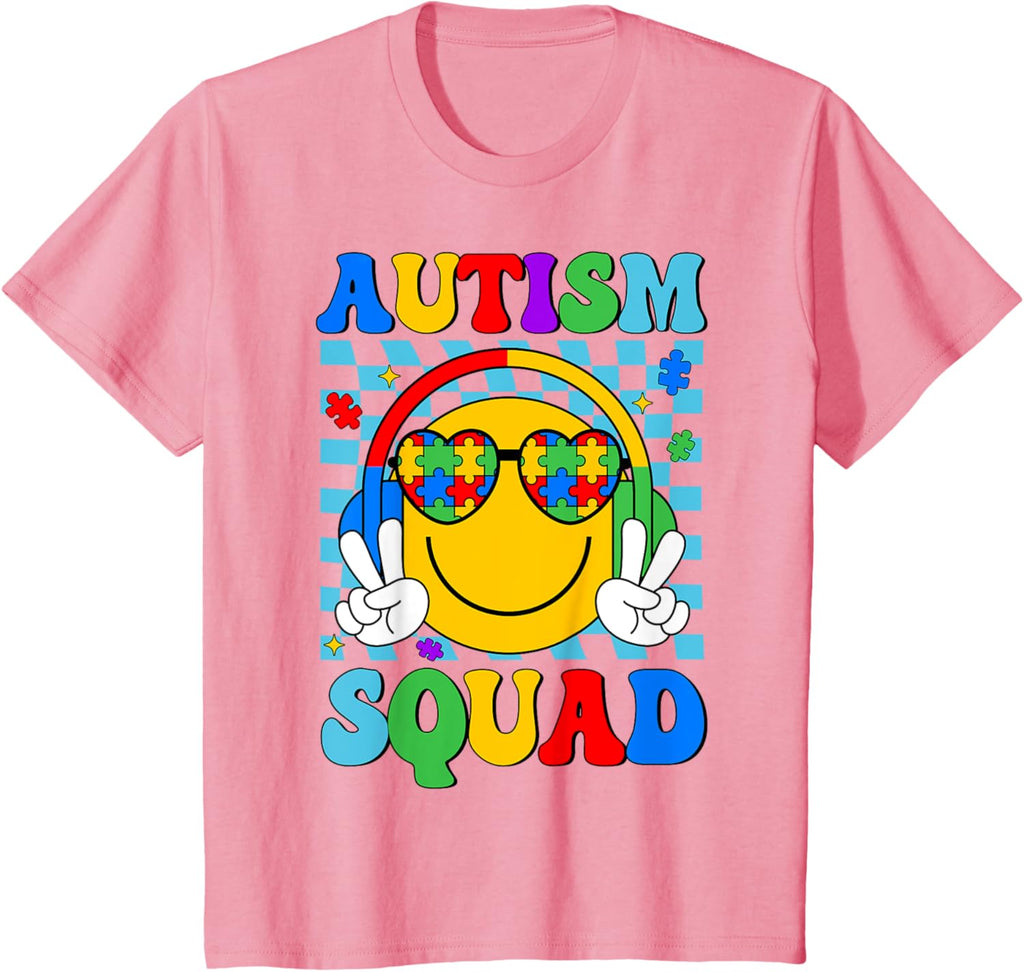 Autism Awareness Autism Squad Support Smile Face Women Men
