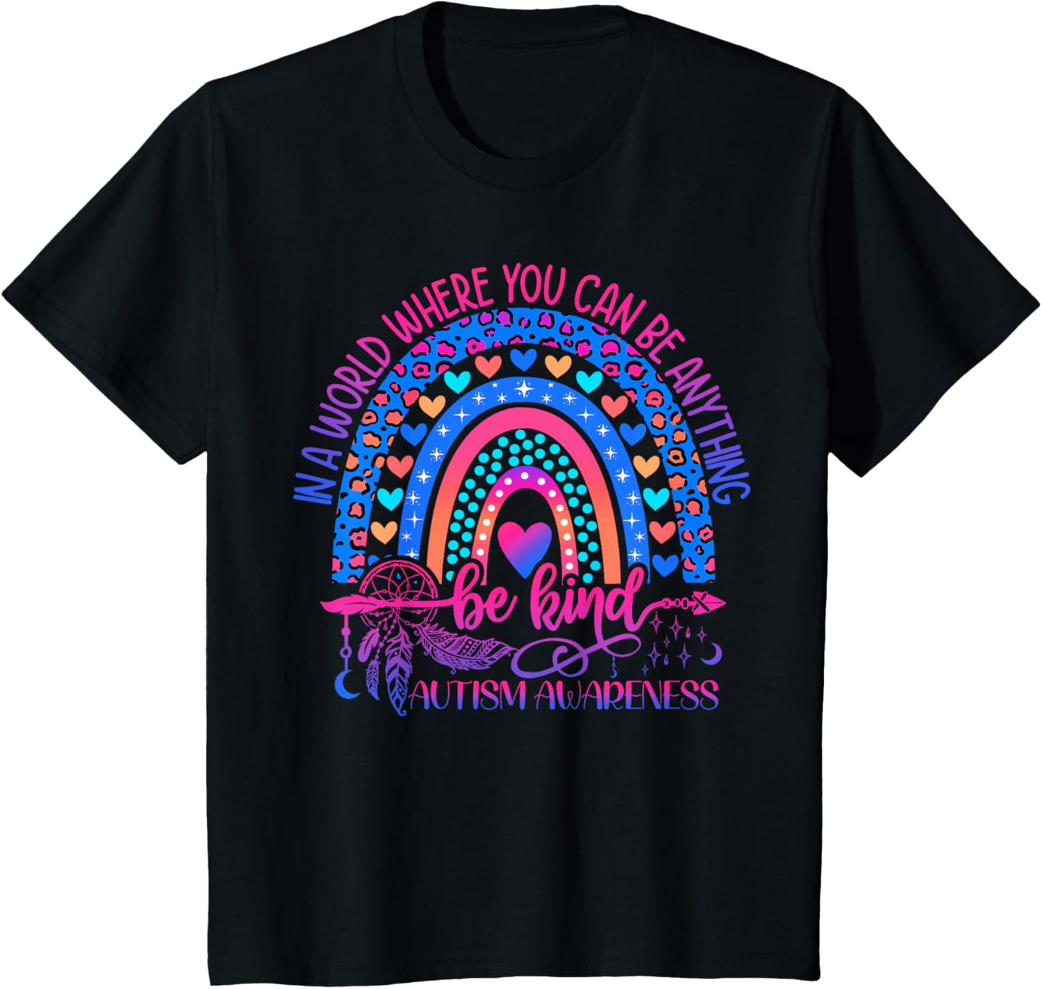 Autism Awareness Be Kind Leopard Rainbow Choose Kindness