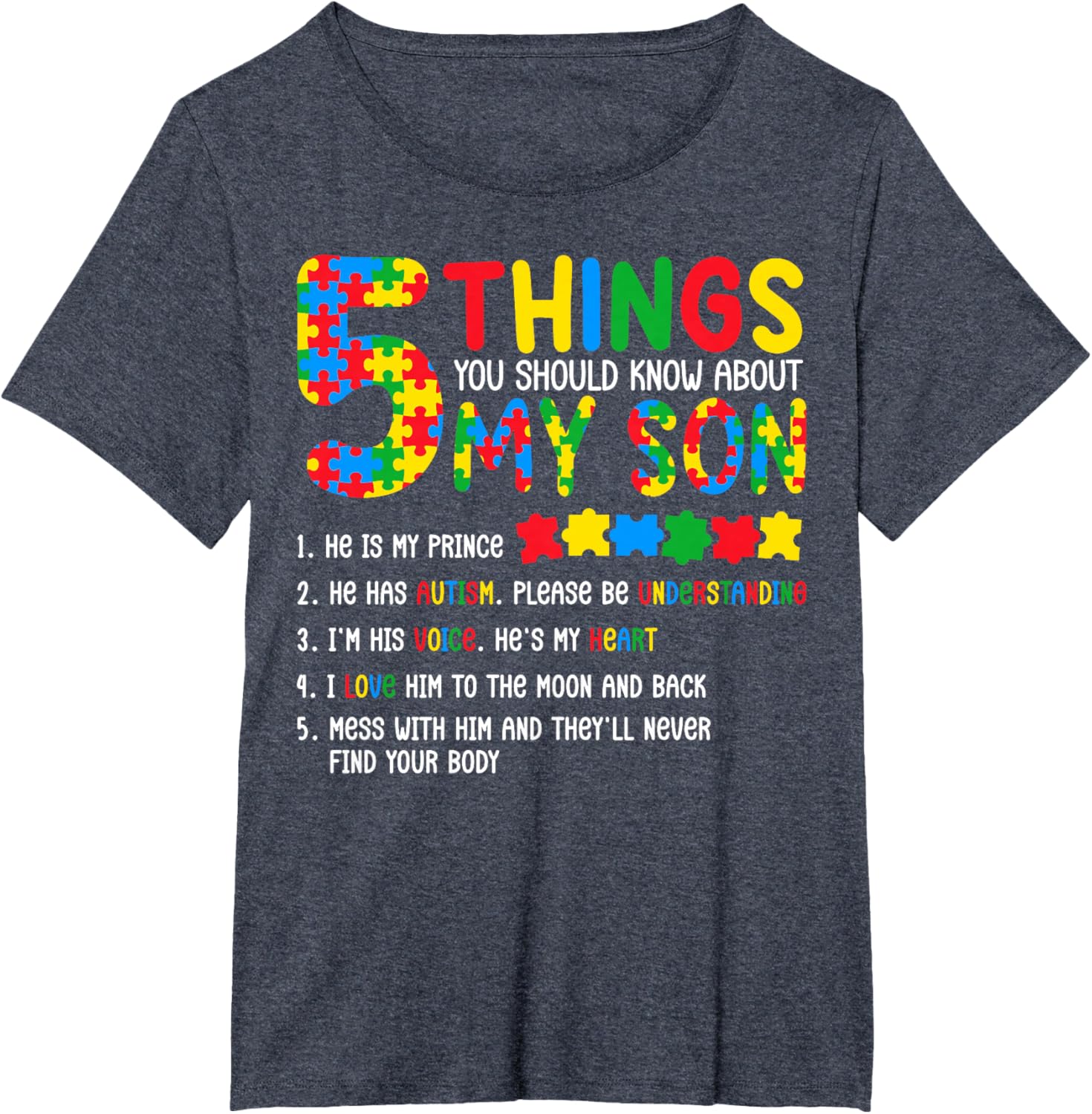 Autism Awareness Shirt 5 Things You Should Know About My Son