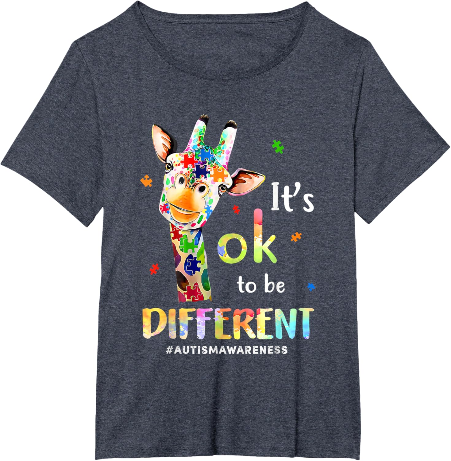 Autism Awareness Cute Giraffe Animal Its Ok To Be Different