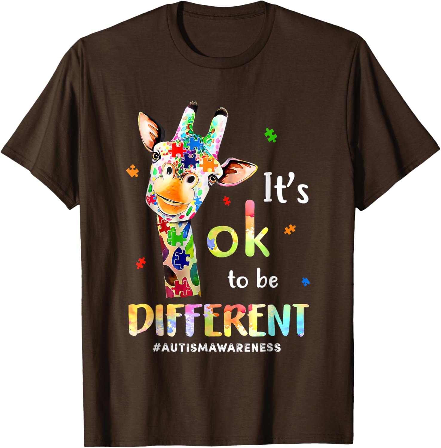 Autism Awareness Cute Giraffe Animal Its Ok To Be Different
