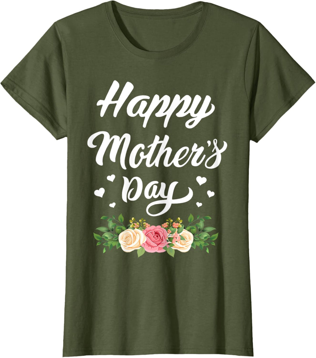 Happy Mother's Day 2024 Tshirt for Women Mom Grandma Mother Shirt