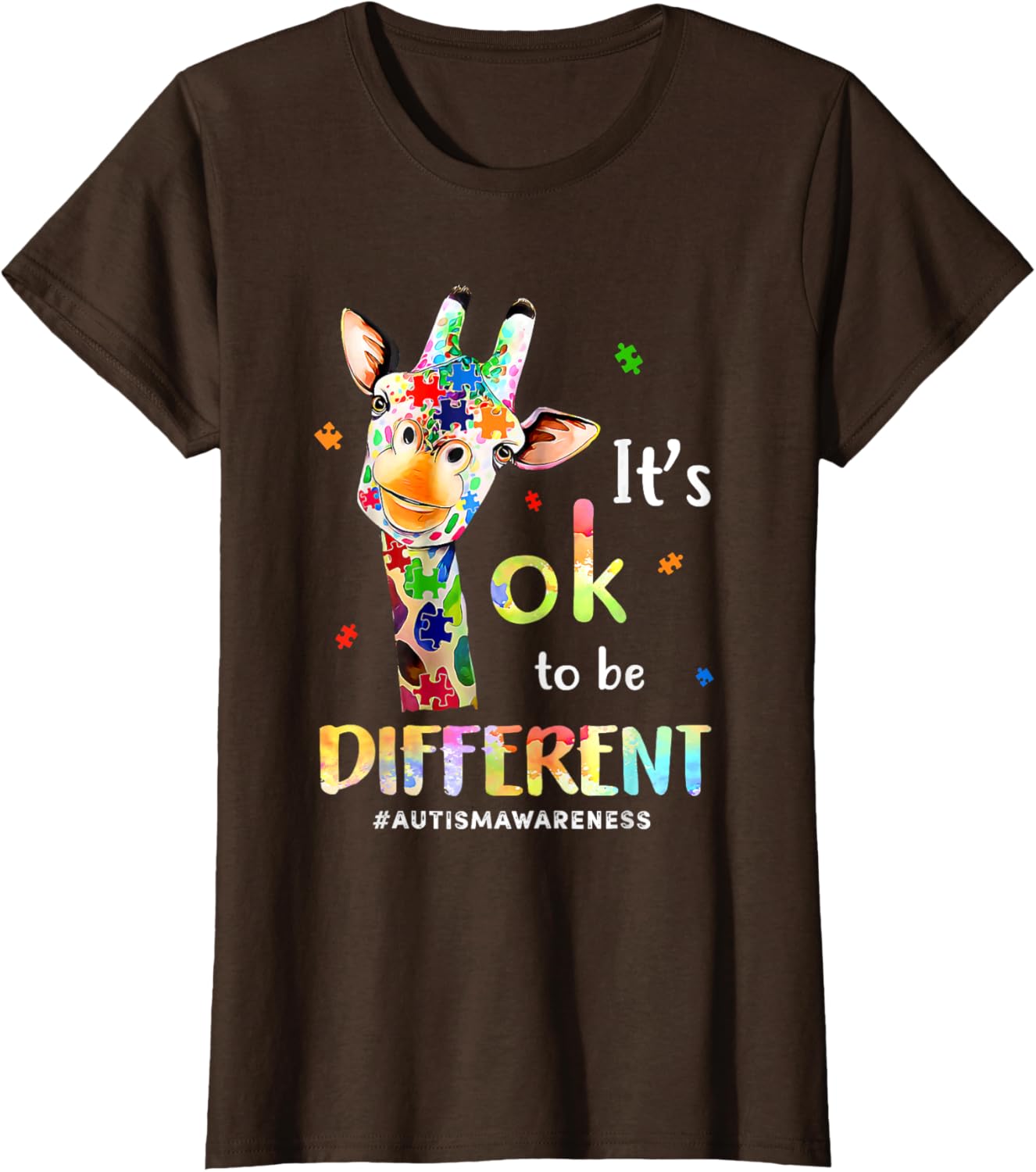 Autism Awareness Cute Giraffe Animal Its Ok To Be Different