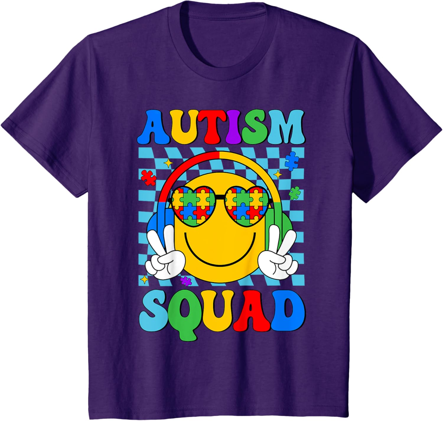 Autism Awareness Autism Squad Support Smile Face Women Men
