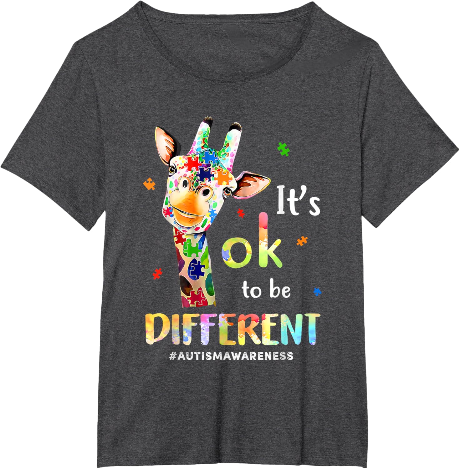 Autism Awareness Cute Giraffe Animal Its Ok To Be Different