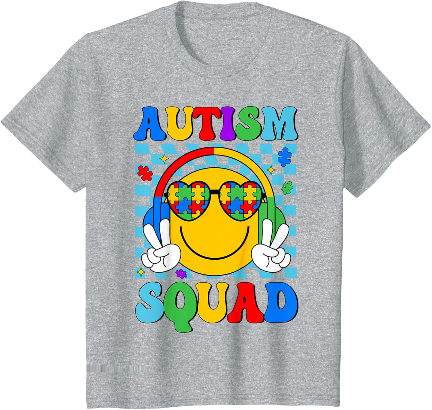 Autism Awareness Autism Squad Support Smile Face Women Men