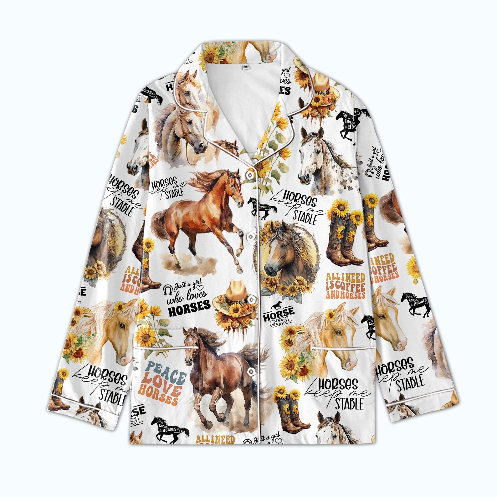 Personalized Women's Pajama Set, Gift For Horse Lovers