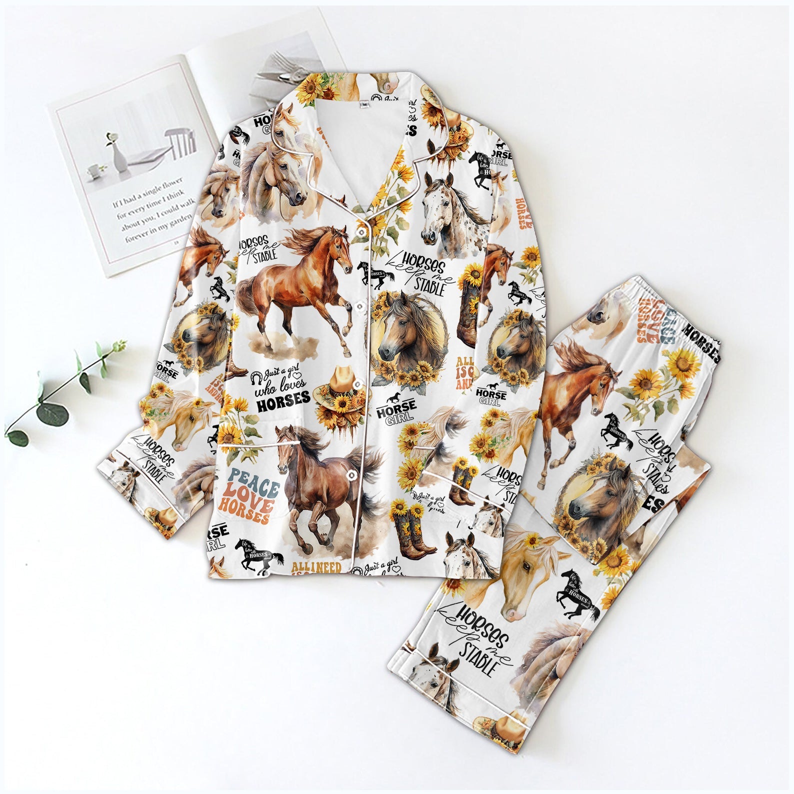 Personalized Women's Pajama Set, Gift For Horse Lovers